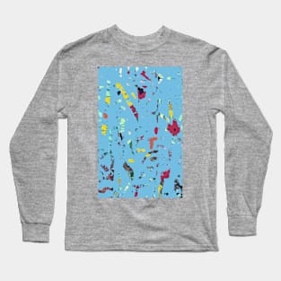 Ocean Blue, Hawaiian surf abstract fiber art mixed media Long Sleeve T-Shirt